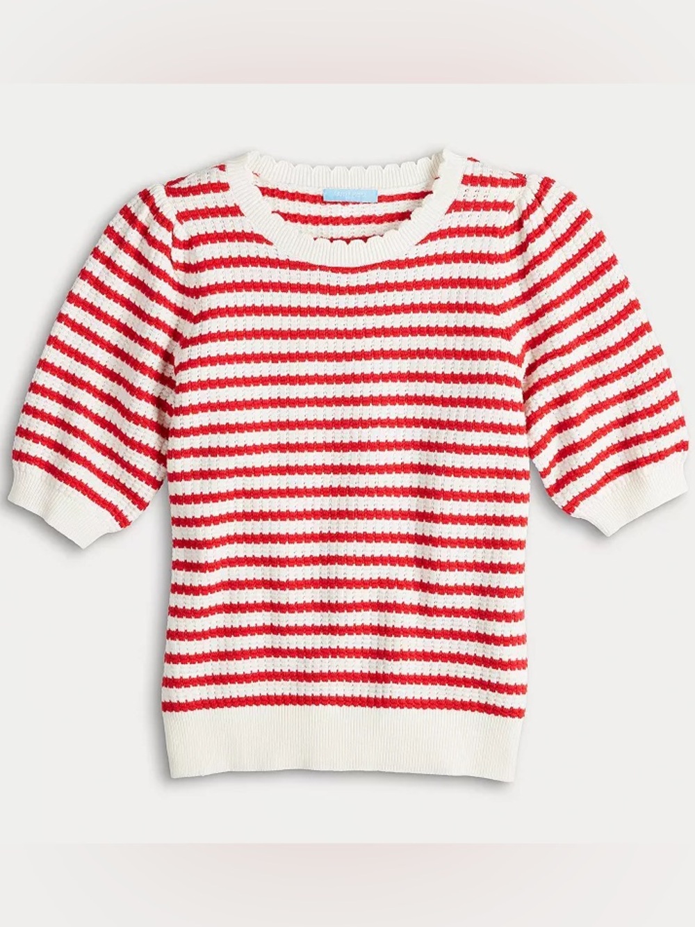 🆕 Draper James Puffed Short Sleeve Striped Sweater